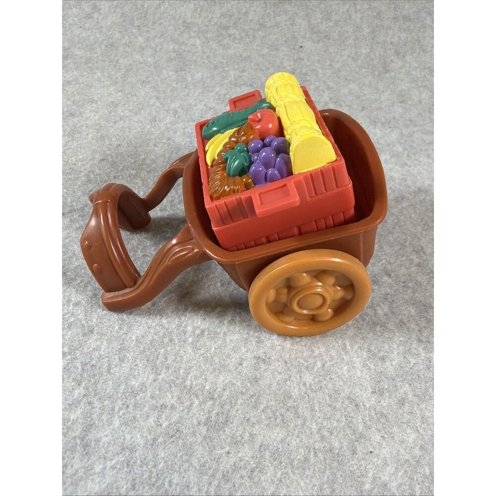 Fisher Price Little People Nativity Christmas Brown Donkey Cart & Food Basket